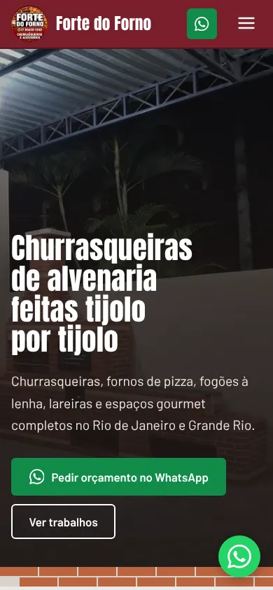 O site Forte do Forno no celular